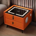 New Modern Minimalist Luxury Solid Wood Smart Nightstand Wireless Charging Smart Bedside Table