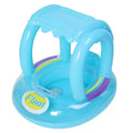 2023 New Non Phthalate PVC Kids Cartoon Swim Seat Ring Inflatable Float with Canopy Pink Color Water Sport Swim Ring with Handle