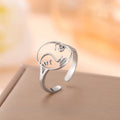 Stainless Steel Hollow Human Face Ring Gold Hollow Out Face Ring for Women Men Party Simple Ring