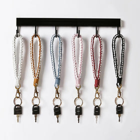 Wholesale Handmade Boho Camping Cotton Woven Rope Key Chain Wrist Macrame Personalizados Macrame Wristlet Key Chains