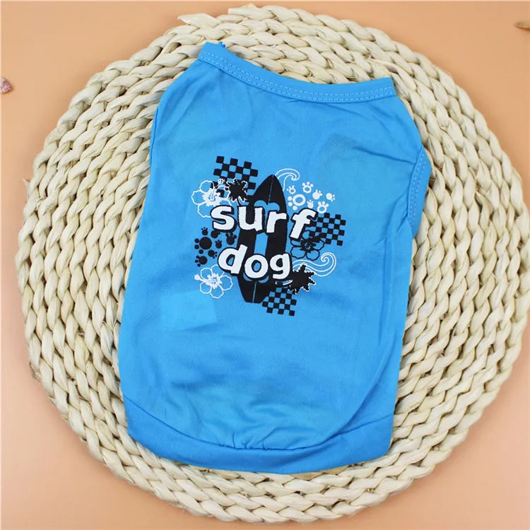 Hot Sale Multi-color Printed Jersey Fabric Light and Comfortable Pet Dog Summer Vest Clothes