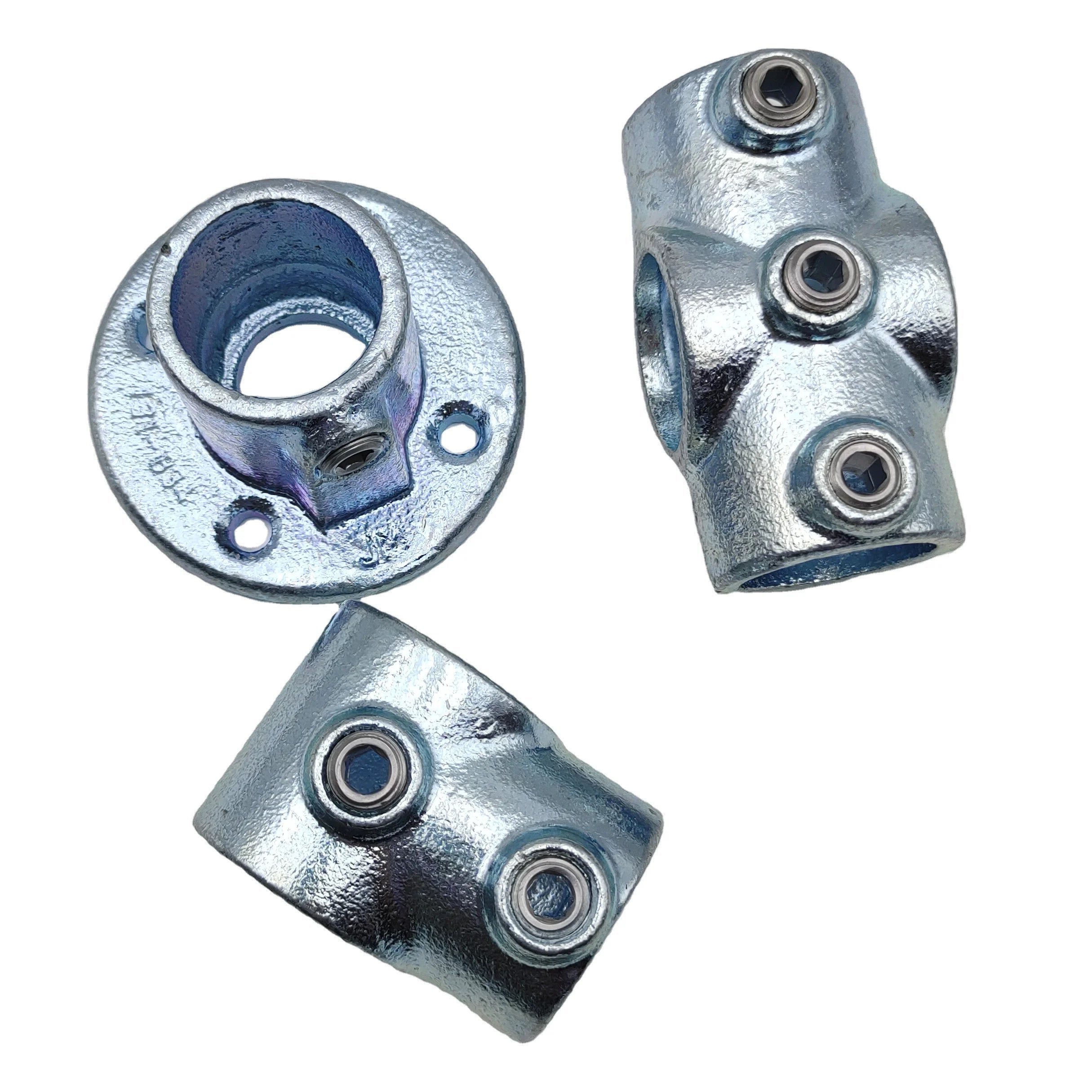 48.3mm Cast Iron Zinc Plated Low Pressure Greenhouse Accessories Key Clamp Pipe Fittings Connector Round Key Clamps