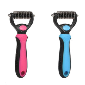 ZMaker Double Sided Blades Fur Cleaning Remover Pet Grooming Tool Pet Hair Rake Brush Comb