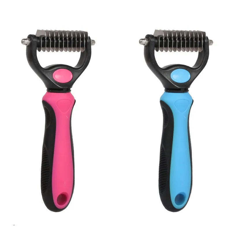 ZMaker Double Sided Blades Fur Cleaning Remover Pet Grooming Tool Pet Hair Rake Brush Comb