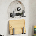 Kitchen Black Wall Mounted Cookware Pan Lid Holder Pan Pot Cover Organizer Rack Pot Lid Stand