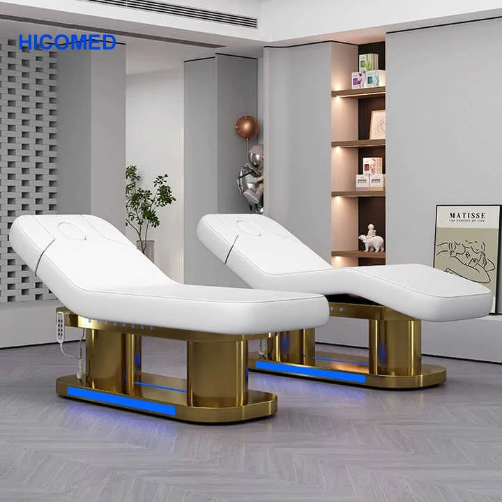 Customizable Metal Beauty Table 4 Motor Electric Tattoo Adjustable Salon Bed Multi-Functional Color Logo for Facial Massages MegaBDM
