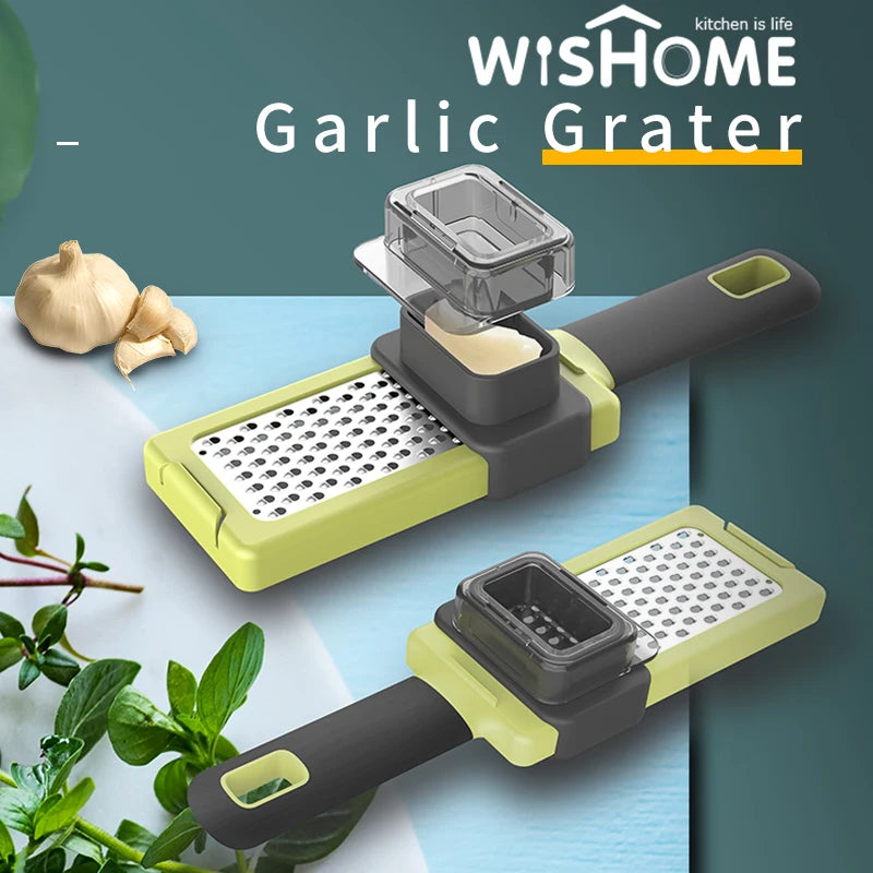 2021 New Design Wishome Green+Black Garlic Press Stainless Steel 430 Kitchen Accessories Set