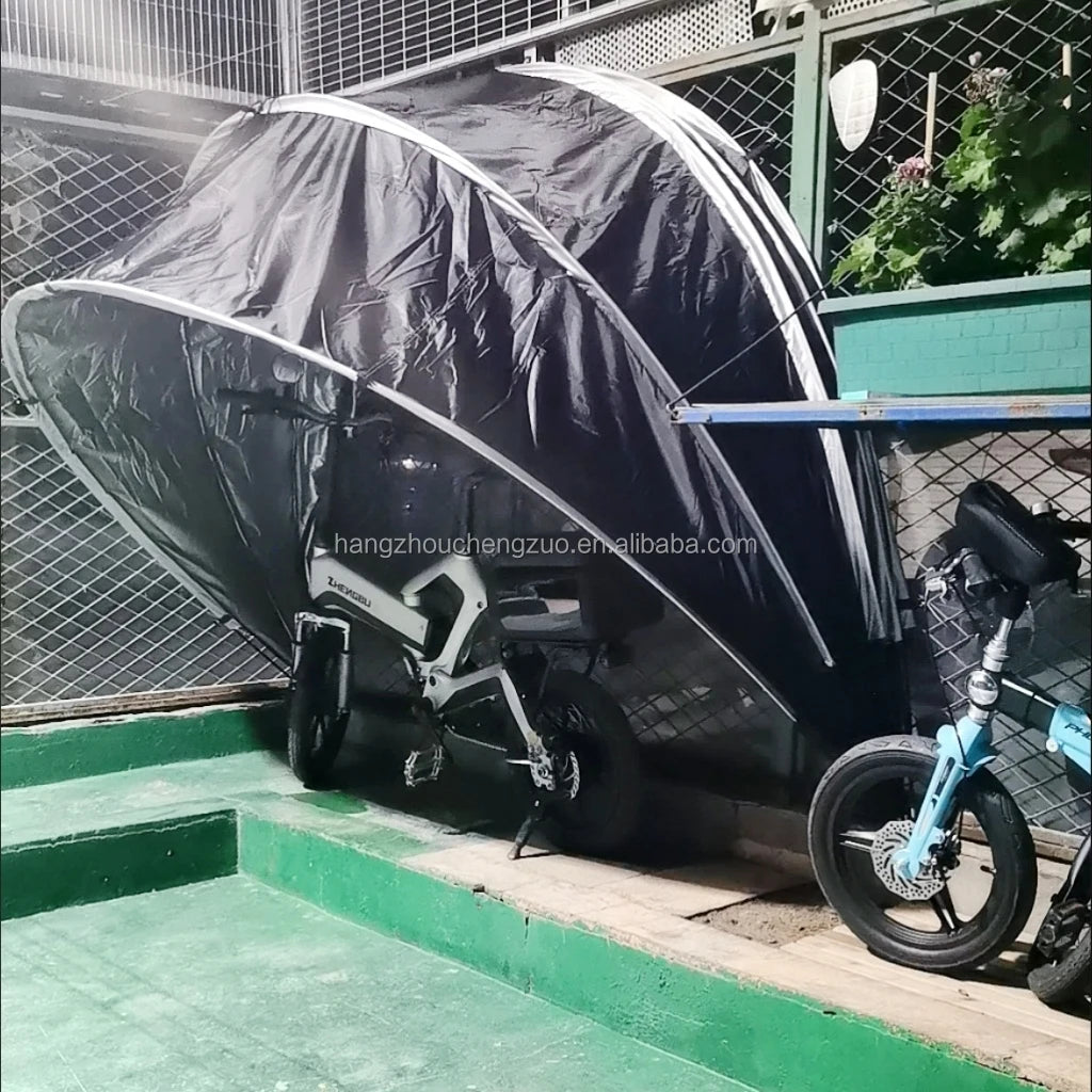 CZX-507 Hanging Motorbike Bike Tent Cover Shed Strong Frame Storage Garage Weatherproof Motorcycle Moped Mobility Scooter Tent
