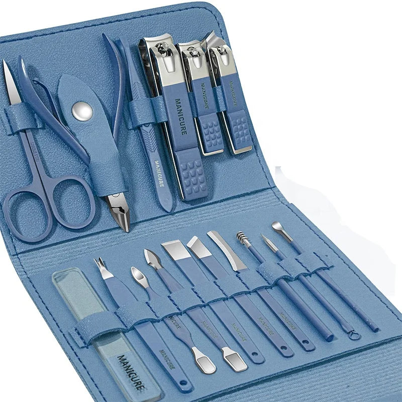 2023 NEW Manicure Set Professional Nail Clippers Pedicure Kit 16 Pcs Stainless Steel Nail Care Tools