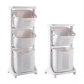 Multilayer Household Japanese Style Dirty Clothes Basket Bathroom Dirty Clothes Basket Multi Layer Plastic Storage Basket
