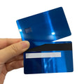 Stainless Steel Brush Blue Blank Metal Credit Card Metal Bank Visa Card with Stripe and Slot Laser Engraved Gifts Wholesale