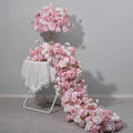 S055 Pink Centerpiece Flowers Wedding Decoration Table Centerpieces Silk pink Rose Artificial Flower Balls Heart Flower Arch