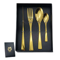 New Arrival Fashion Kaya Reusable Stainless Steel Luxury Black Flatware Gift Silver Cutlery Set