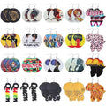 Cheap Price Mixed Style African Women Round Colorful Printing Wood Earrings Wholesale