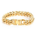 Thick 12mm 14mm 16mm 18mm 18k Gold Plated Stainless Steel Miami Cuban Link Bracelet for Men Women