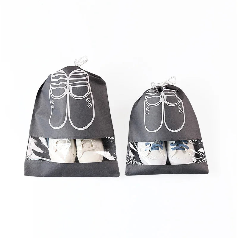 Wholesale Seller Portable Non-Woven Shoes Storage Organizers Printing Cute Drawstring Pouch Shoe Bags for Men and Women