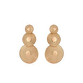Punk Cool Metal Geometric Round Shaped Earrings Gold Plated Three Layers Coins Charm Earrings