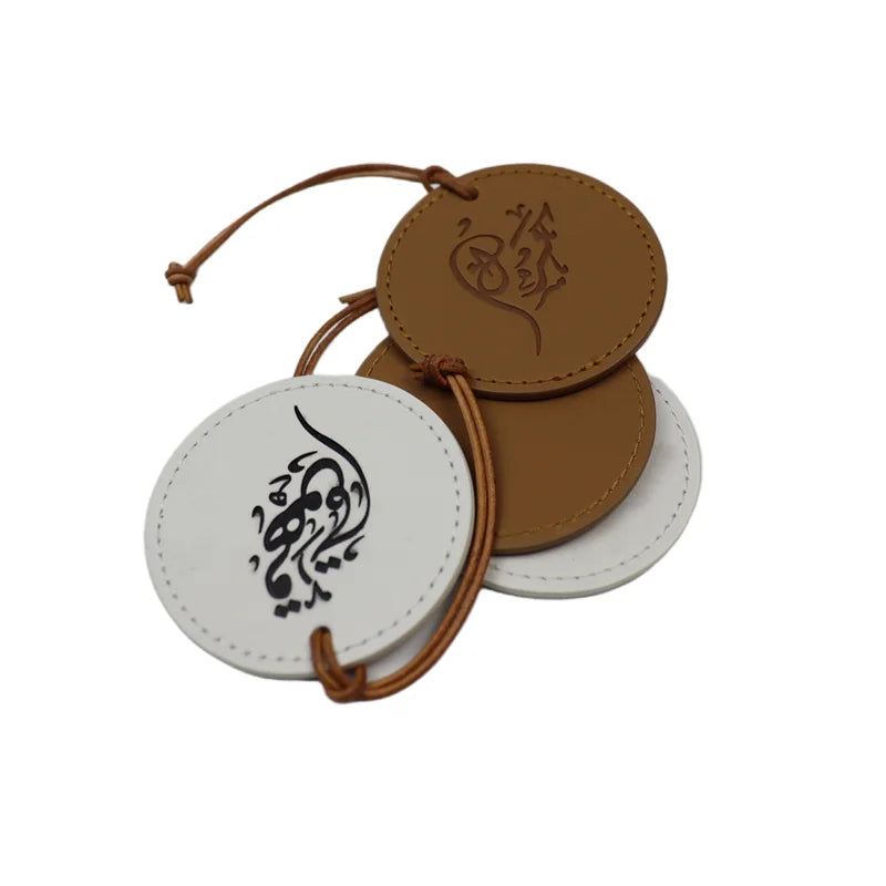 Factory Sales PU Leather Used Genuine Leather Tags for Luggage Shoes and Hats Synthetic Leather Label