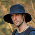 Landfond New Summer Mesh Breathable Fisherman Hat Men's Outdoor Mountaineering Hat Women's Large Brim Sun Visor Benny Hat