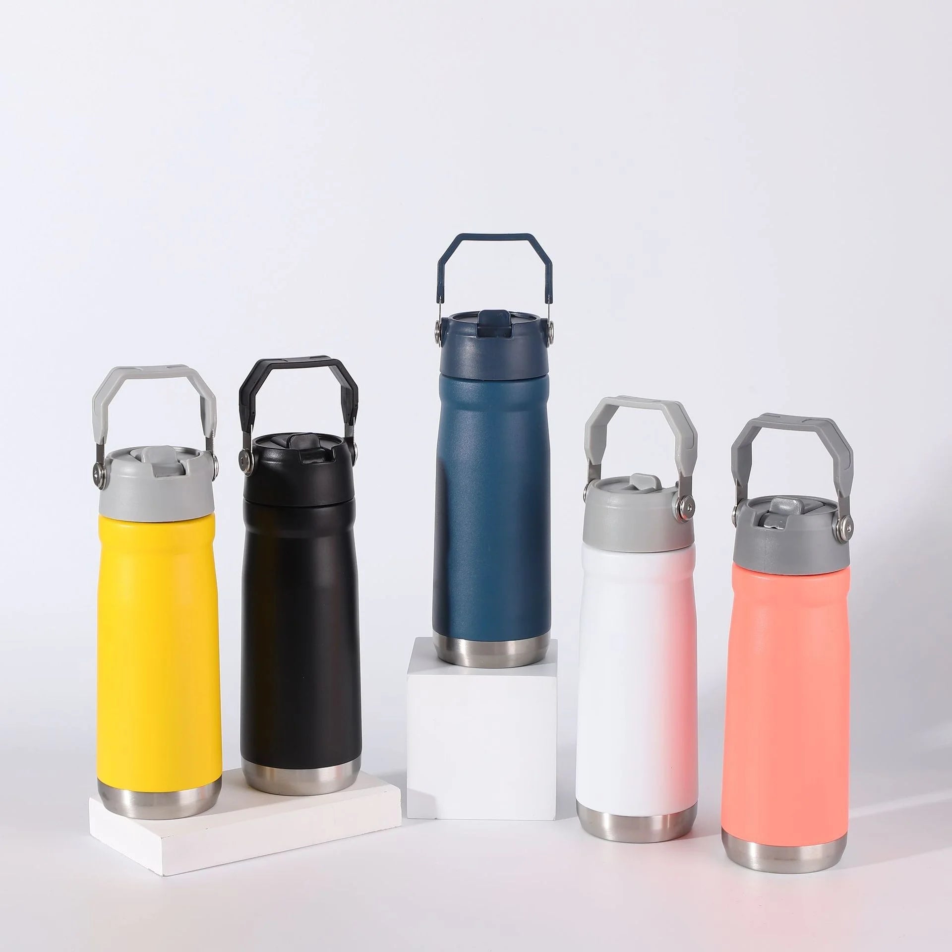 20oz Stainless Steel Sports Car Design Travel Tumbler Outdoor Water Bottle with Unique Collapsible Lid & Vacuum Seal