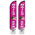 Nails Spa Outdoor Advertising Kit Feather/Teardrop Promotional Banner Flags with Ground Spike for Sale