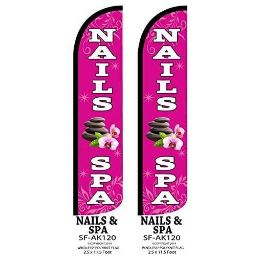 Nails Spa Outdoor Advertising Kit Feather/Teardrop Promotional Banner Flags with Ground Spike for Sale