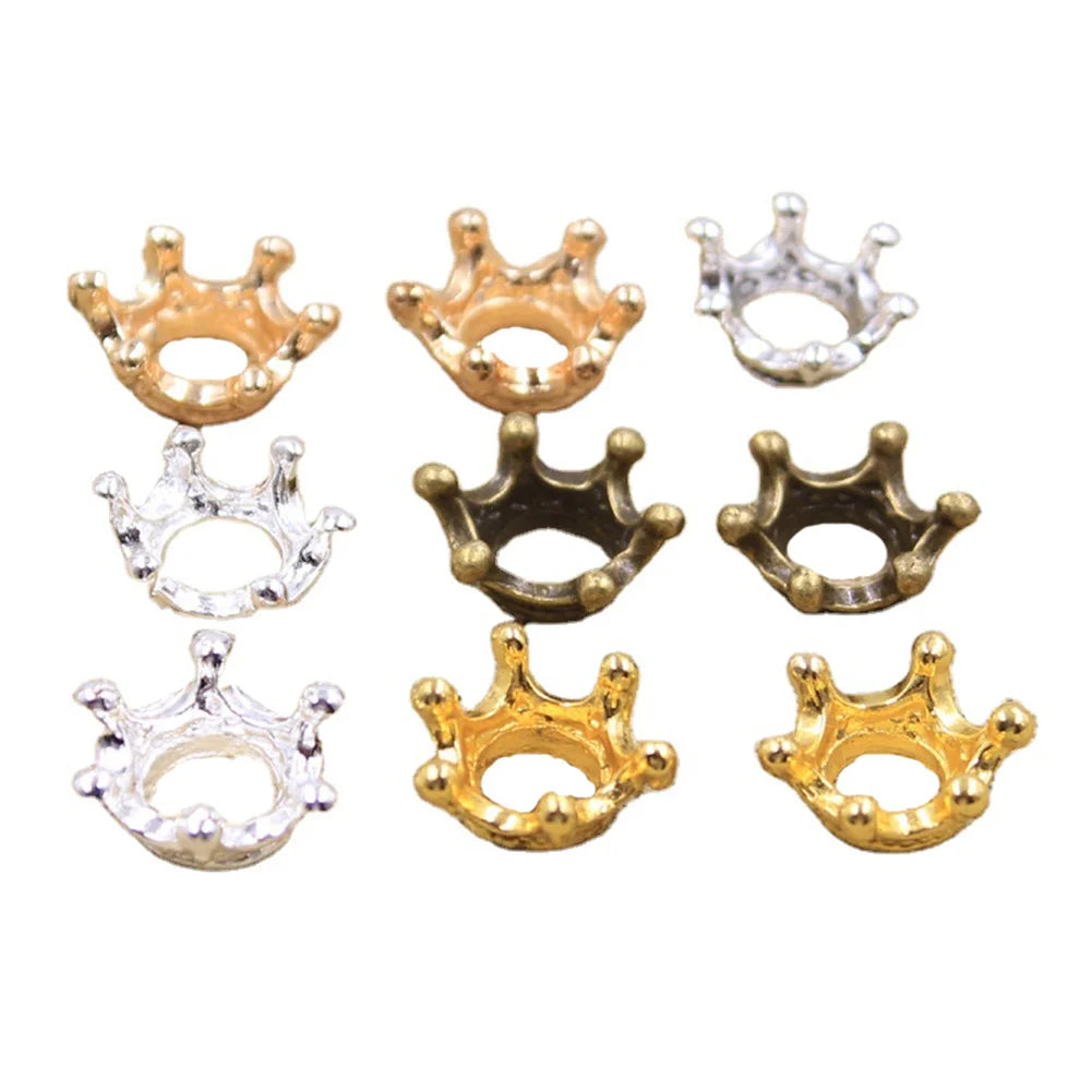 Charms Hollow Crown 13x6mm Handmade Making FitVintage Tibetan Silver Color PendantsDIY for Bracelet Necklace