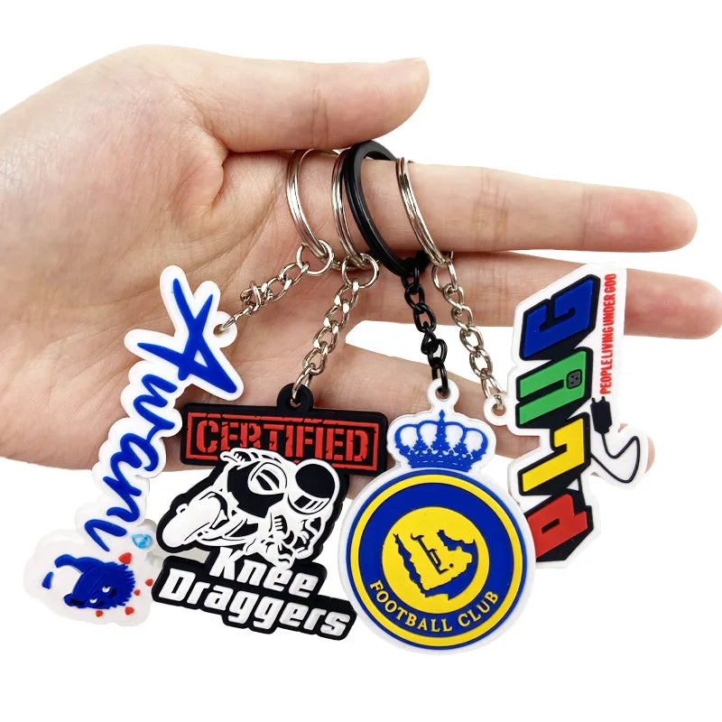 Custom Design Keychain Rubber Key Chains Personalized Promotional Key Ring Custom logo Plastic Key Chains