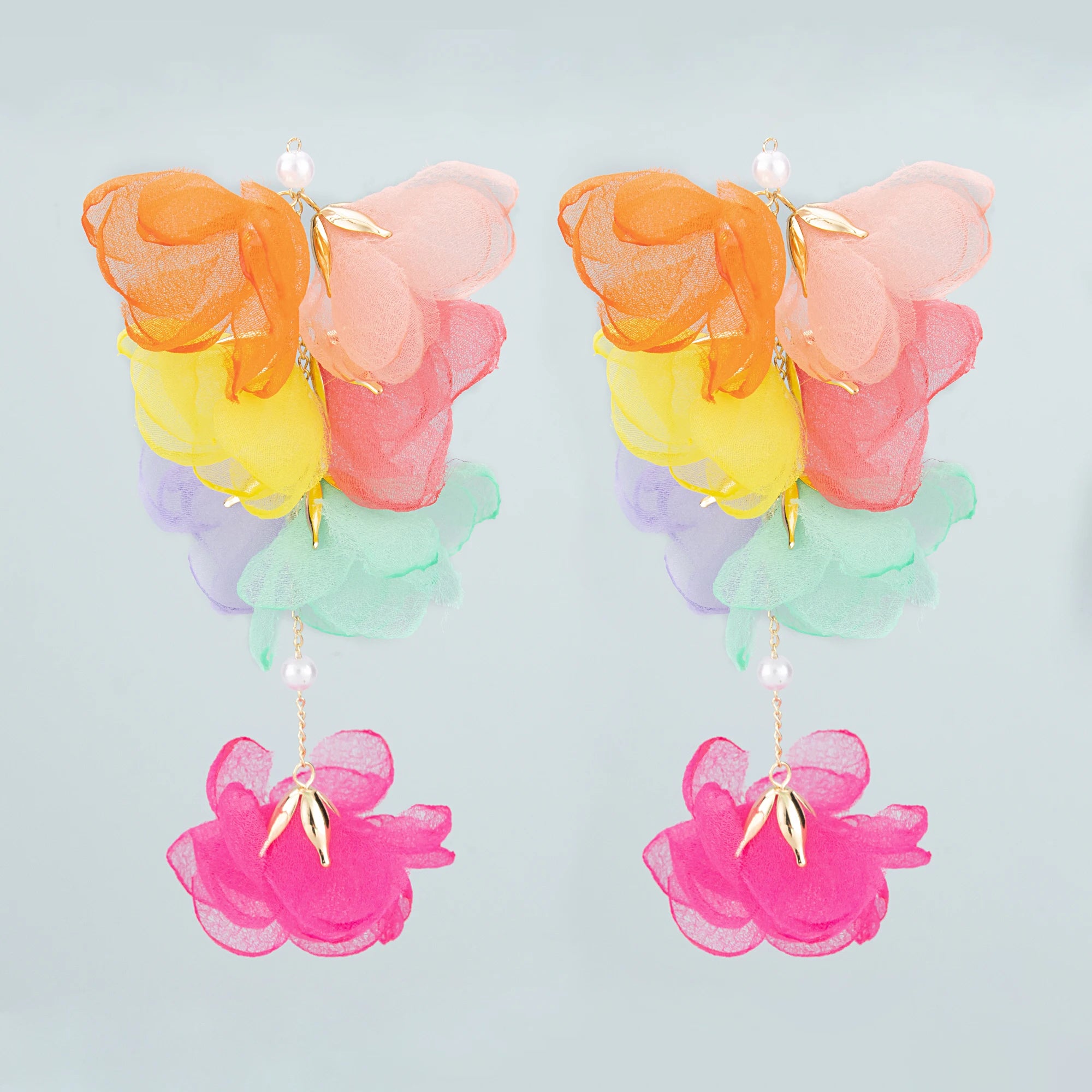ME99 2pcs Lot 18K Gold Plated Copper Handmade Flower Shape Charms DIY Pendant & Earring Making Findings Jewelry Accessories