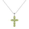Abiding Fast Delivery Custom 925 Sterling Silver Silver Natural Peridot Gemstone Cross Pendant Pendants for Jewelry Making