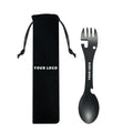5 in 1 Stainless Steel Camping Flatware Spork Knife Spoon Fork Bottle Can Opener Multi-functional and Mirror Polished