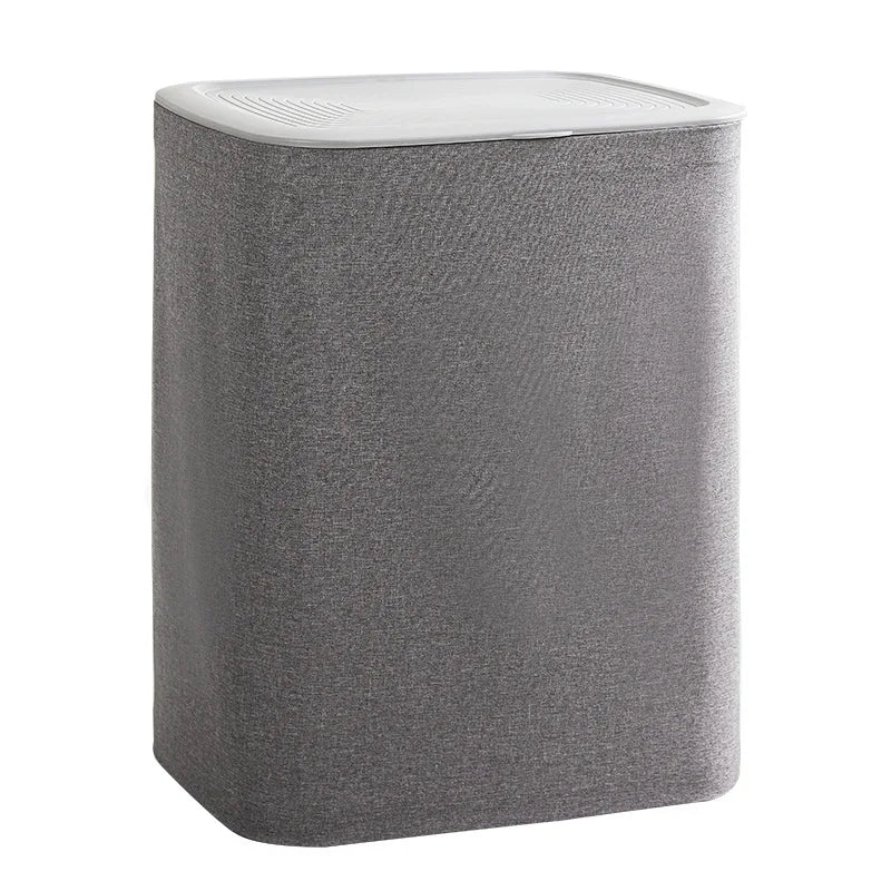 Foldable Polyester Storage Basket with Lid Household Bathroom Dirty Clothes Basket Floor-Standing Foldable Laundry Baskets