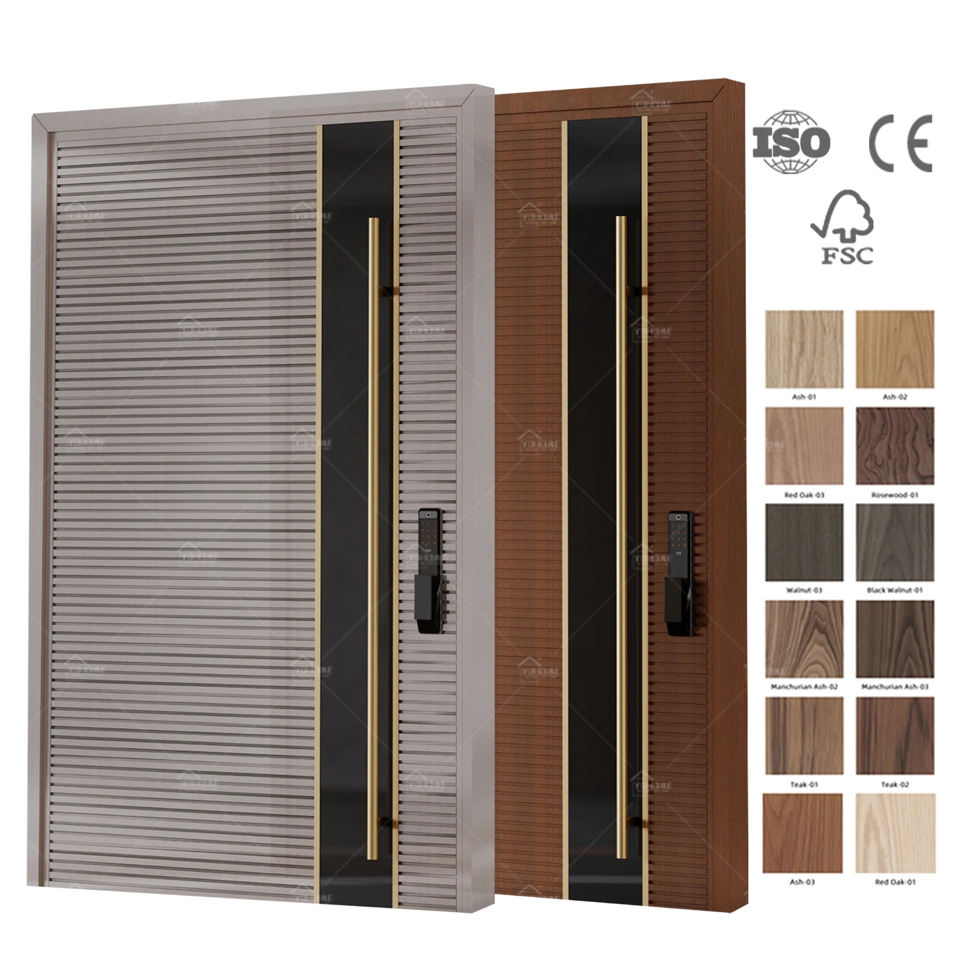 China Top Manufacturer Wholesale Luxury Wood Front Door Entry Security Exterior Front Door Pivot Wood Doors
