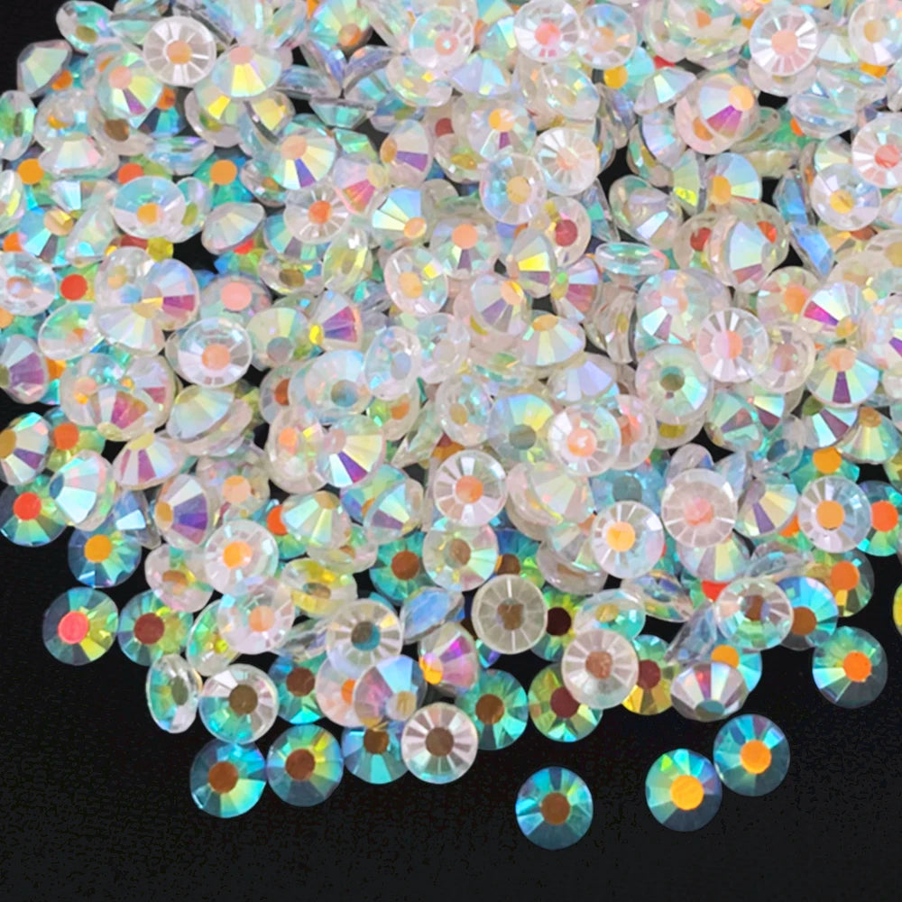 Bling 1440pcs/pack Transparent AB Crystal Flatback Rhinestones Crystal Non Hot Fix Glass Rhinestone