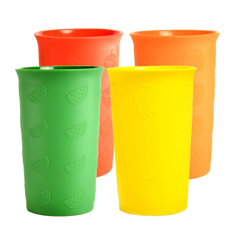 Unbreakable Silicone Cup Bpa-free  Heat-resistant Drinking Water Cup Healthy Food Grade Multicolor Cups & Saucers 500 Pcs