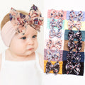 Cute Children's Elastic Hair Band Bohemian Kids Hair Accessories Print Nylon Baby Girls Bow Headband Baby Accessories