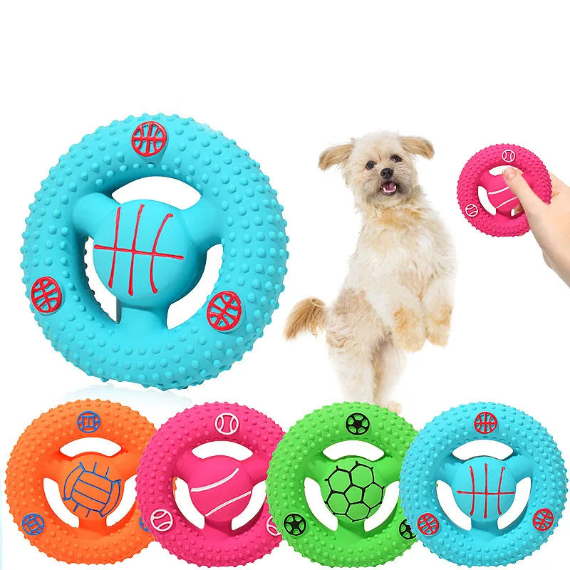 Pet Product Latex Steering Wheel Dog Toy Ball Squeaky Dog Chew Toy Balls
