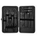 18pcs Custom Logo Black Nail Clipper Set Stainless Steel Manicure Nail Scissors Pedicure Kit Trimmer Tool With Travel Case Kit