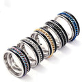 2025 Hot Sale New Fashion Stainless Steel Jewelry Ring Dripping Oil Chain Spinning Ring Anxiety Men
