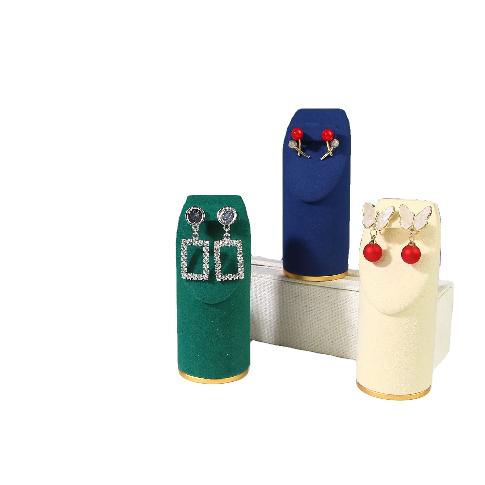 Luxury cylindrical slope metal jewelry earrings rack jewelry shop window earrings stud shooting display props for jewelry shop