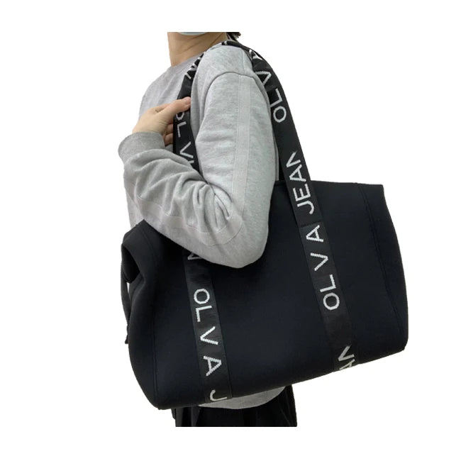 Custom Logo Strap Neoprene Bag Portable Eco Reusable Duffel Gym Bag With Small Pouch and Moved Board