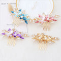 Golden Temperament Accessories Para Cabello Hair Combs 7cm Elegant Fresh Flower Hairpins Alloy Pearl Bangs Hair Ornaments Clips