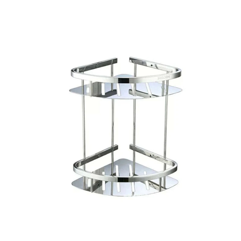 Two Tiers Stainless Steel 304 Bath Corner ShelfBathroom Dual Tier Corner Rack