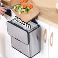 Intelli 4L Stainless Steel Rectangular Waste Bin Standing Structure Hanging Design for Home Bathroom Kitchen for Desktop Use