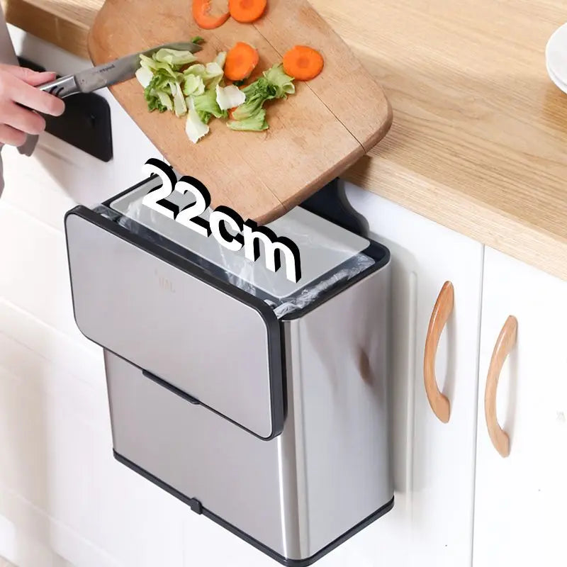 Intelli 4L Stainless Steel Rectangular Waste Bin Standing Structure Hanging Design for Home Bathroom Kitchen for Desktop Use