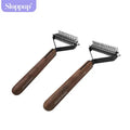 Pet Open Knot Removal Long Hair Grooming Dematting Comb Wooden Double-sided Dog Hair Brush
