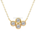 AU585 14K Pure Yellow Gold Necklace Trendy Popular Lab Diamond Necklace Women Fine Jewelry