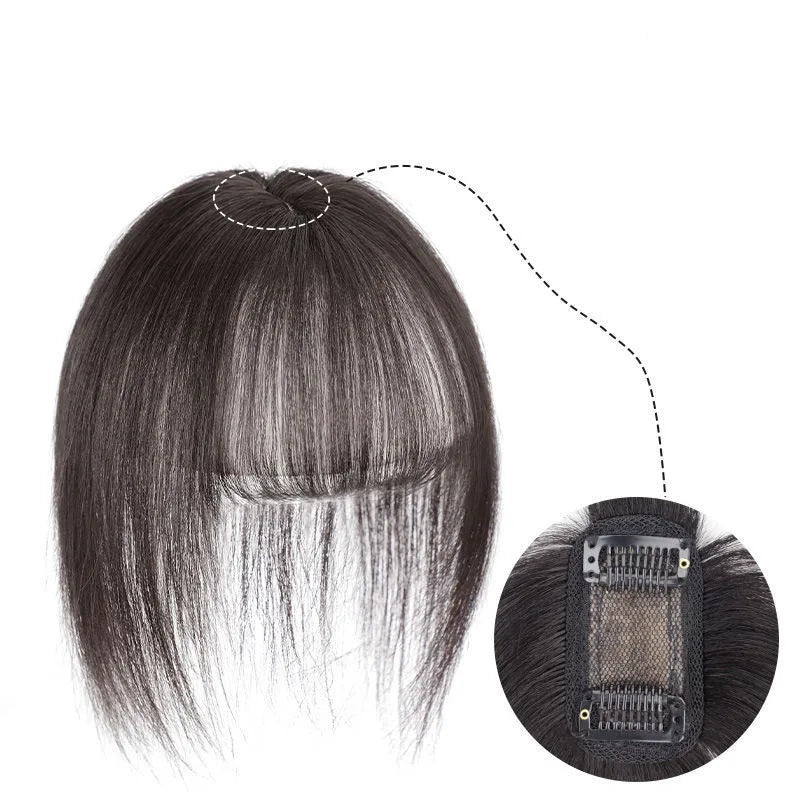 2021 Longfor 3D air Bang Wig Female Fluffy Split Bangs  Bangs Wig Film Head Top Patch Girl Lady Woman Front Human Hair Wigs