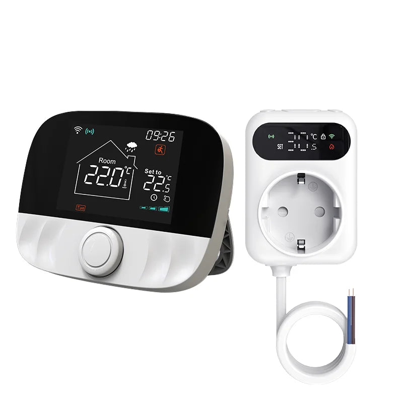 Tuya Smart Home Modern Desktop RF Wi-Fi Wireless Thermostat Wall-Hung Gas Boiler WiFi Floor Heating Plug-In Socket Receiver