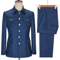 2026 New Office Suit High and Barley Round Neck Six Buttons Jacket Pants 2 Pieces Groomsmen Suits With Four Pockets MMA401